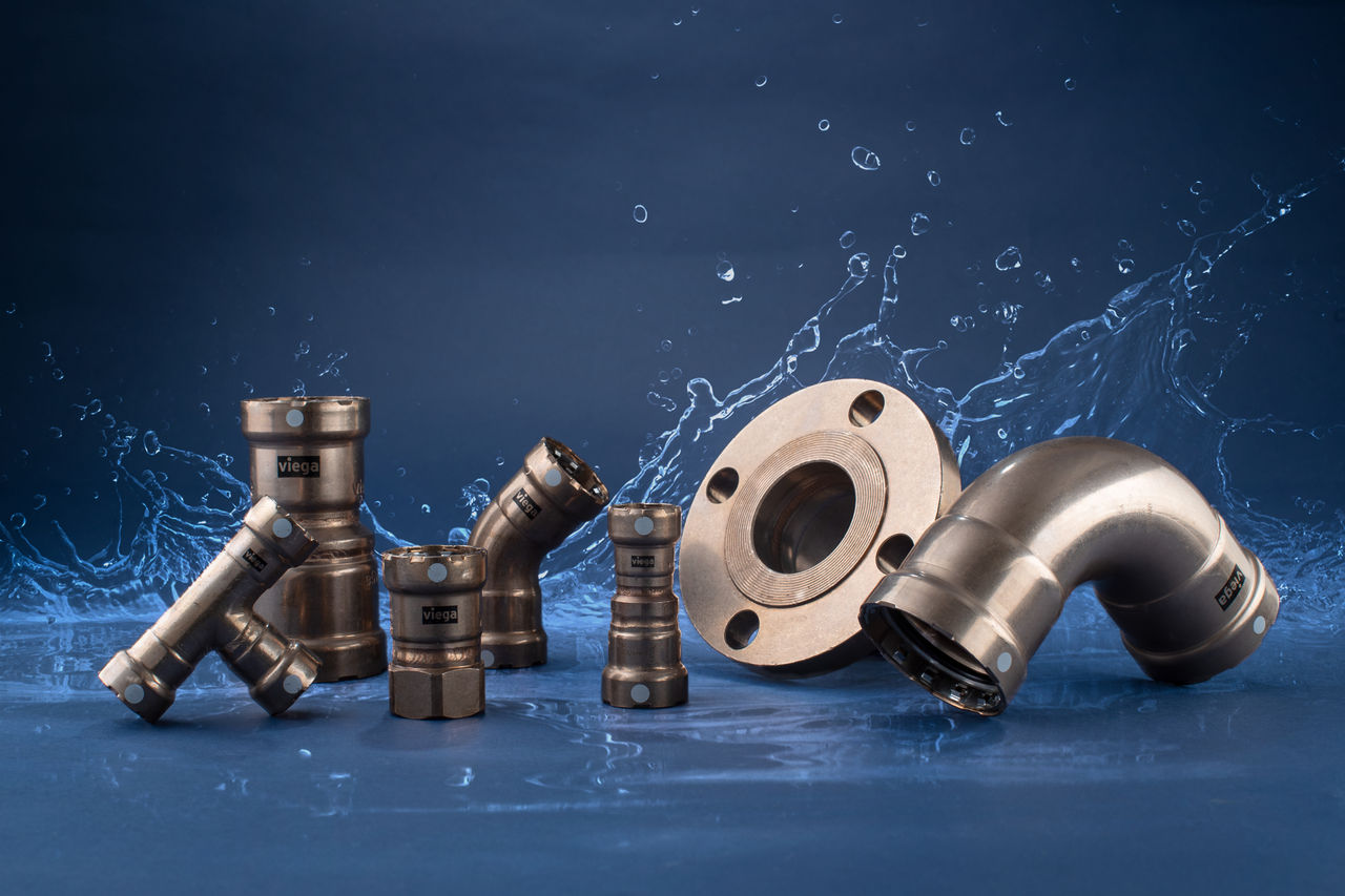 Viega Products with Water Splashes Viega Products with Water Splashes